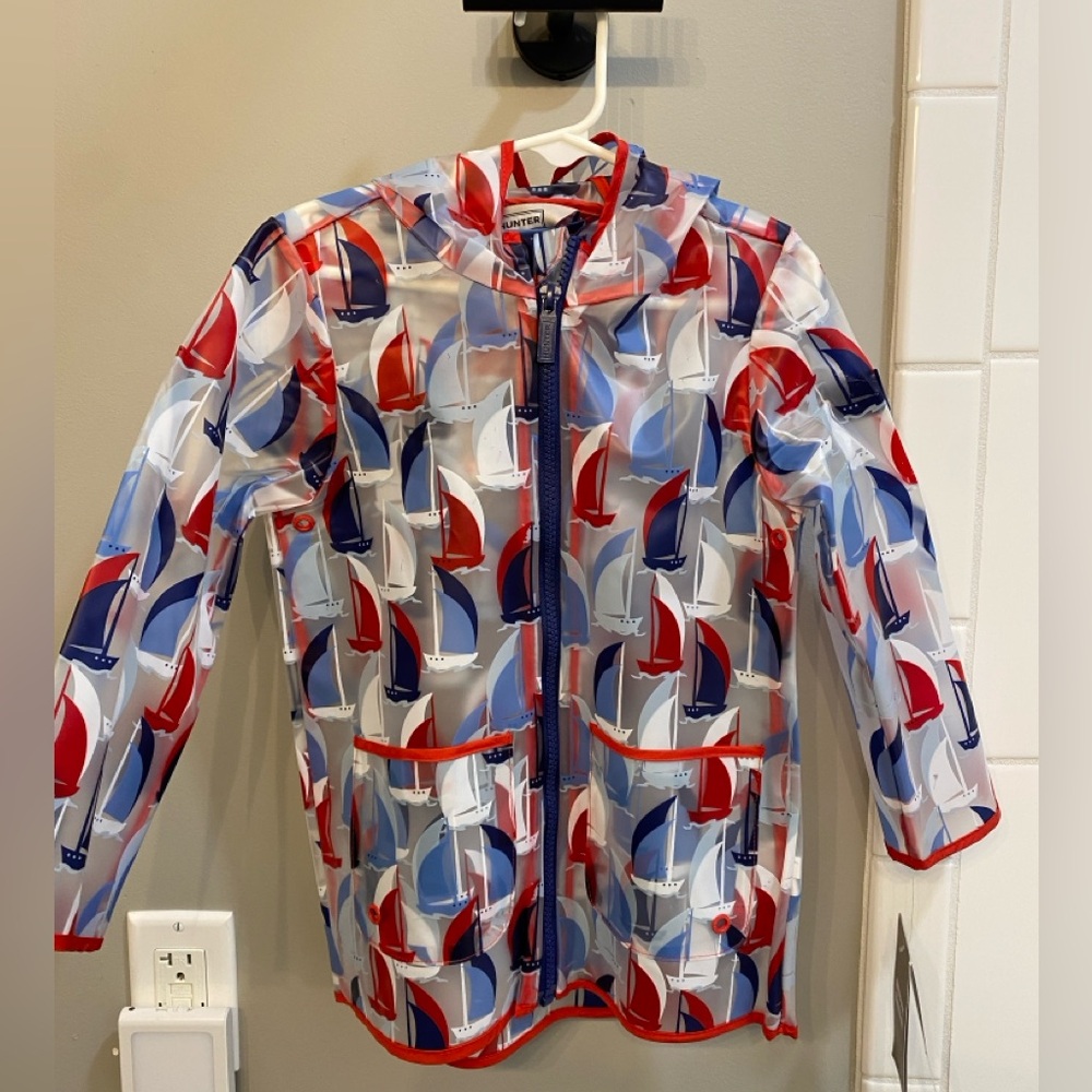 Hunter Nautical Sailboat Raincoat / Size 3T / NWT